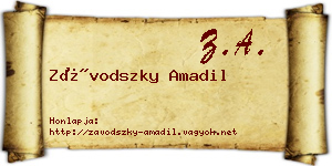 Závodszky Amadil névjegykártya